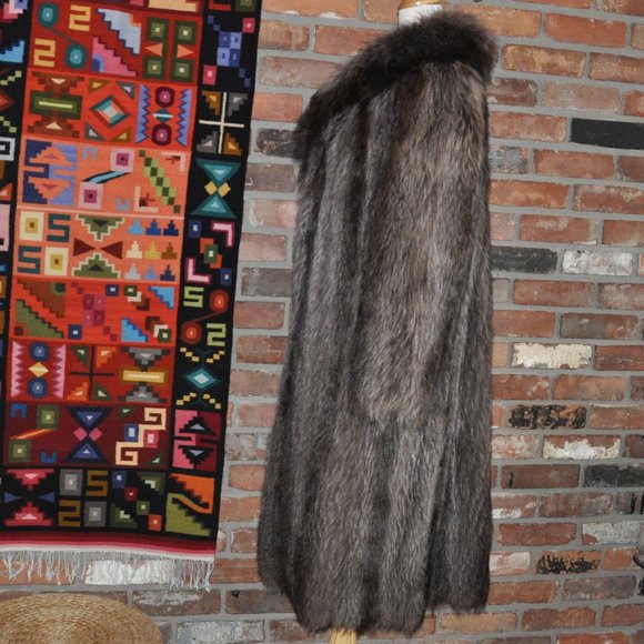 Full Length Raccoon Fur Coat Winter Jacket M 10 - Picture 6 of 9